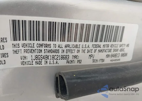 2008 Jeep Grand Cherokee Laredo из США, поврежденный, VIN 1J8GS48K18C218683